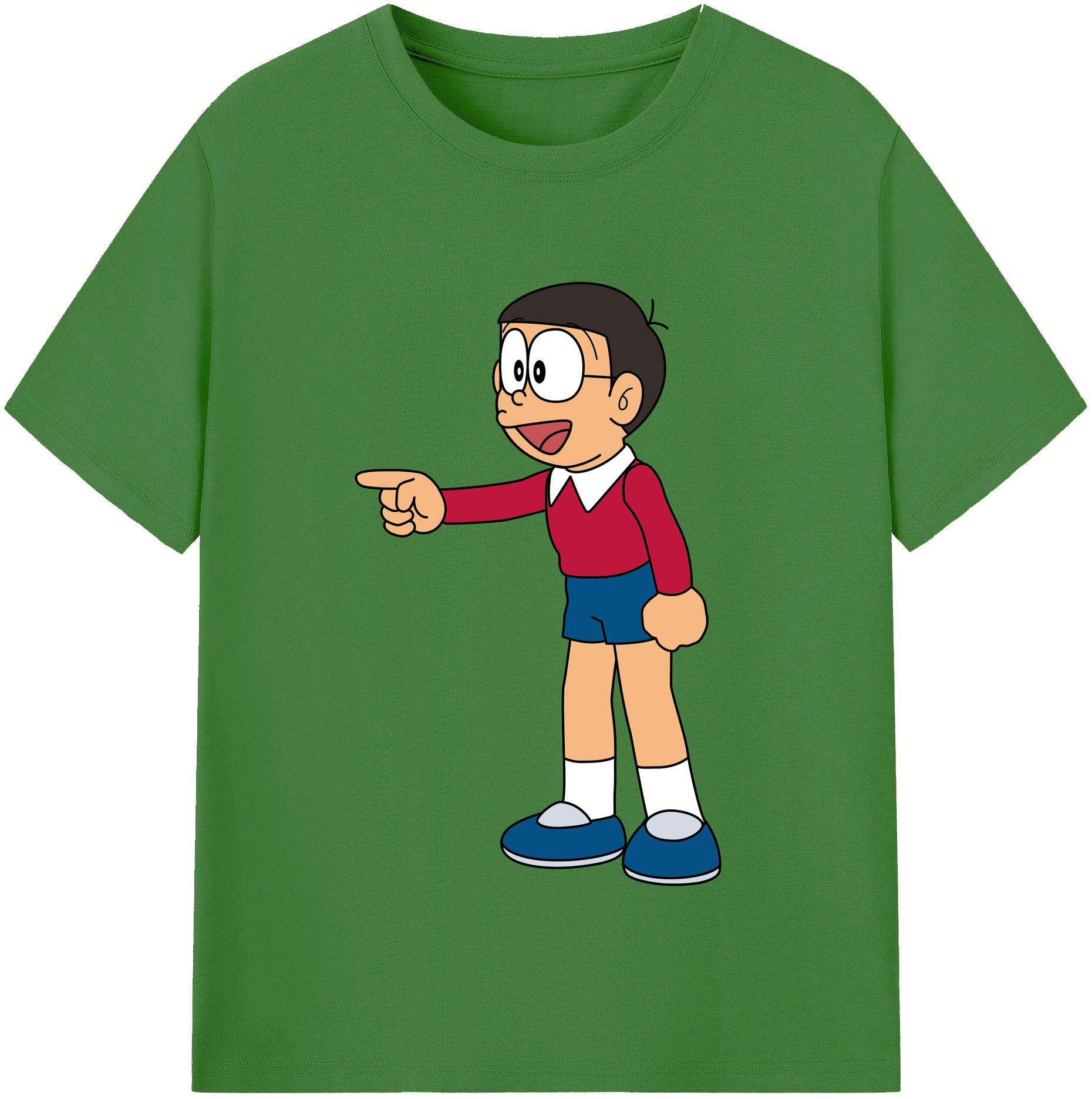 （画像用） ドラえもん 野比 のび太 Doraemon Nobita Nobi レディースカジュアルプリントTシャツ（綿100％）